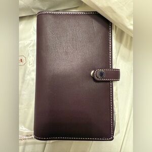 Coach Vintage Dark Purple Leather Planner Address Book New Original Packaging